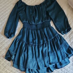 Elegant Teal Womans Dress